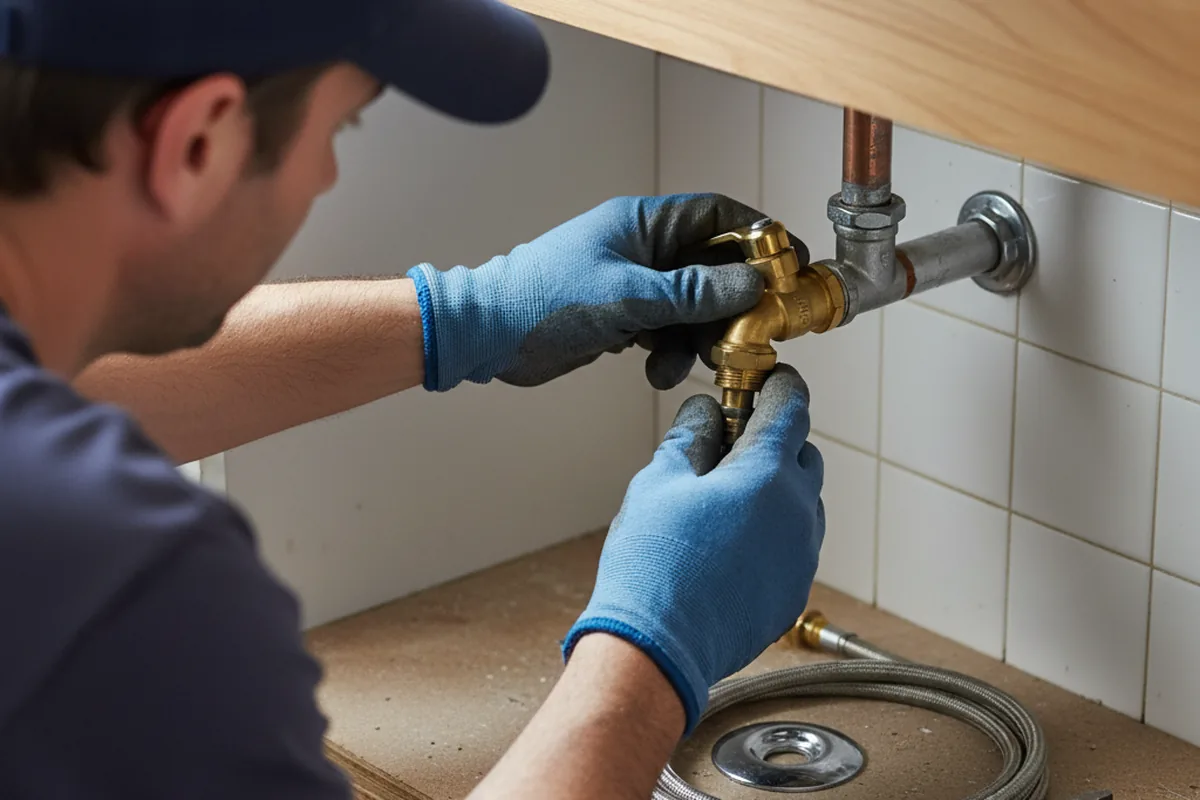 Shutoff valve and fitting work during Faucet and Fixture Repair in Paducah